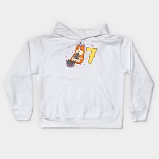 I am 7 with hamster - kids birthday 7 years old Kids Hoodie